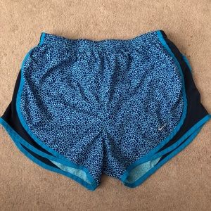 blue women’s nike tempo shorts size small
